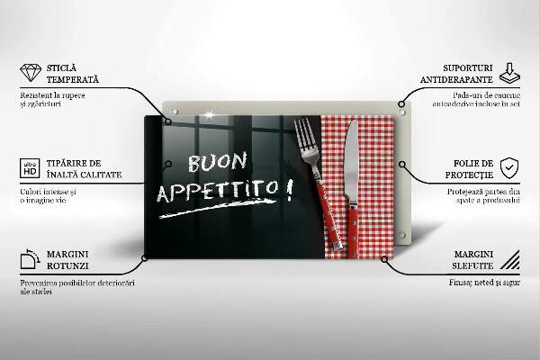 Glashällskydd original Inskriptionen buon appetito!