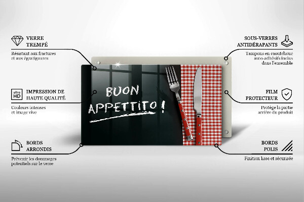 Glashällskydd original Inskriptionen buon appetito!