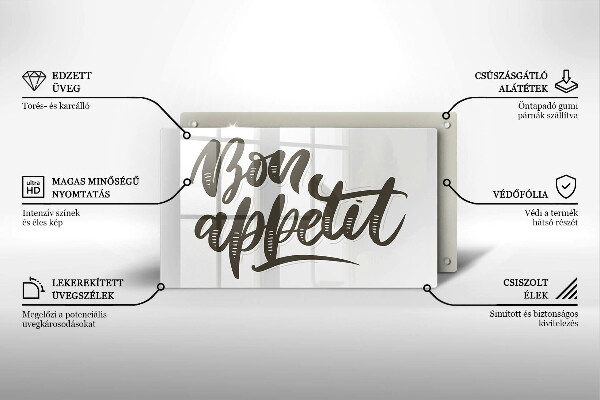 Kokkärlskydd original Inskriptionen bon appetit