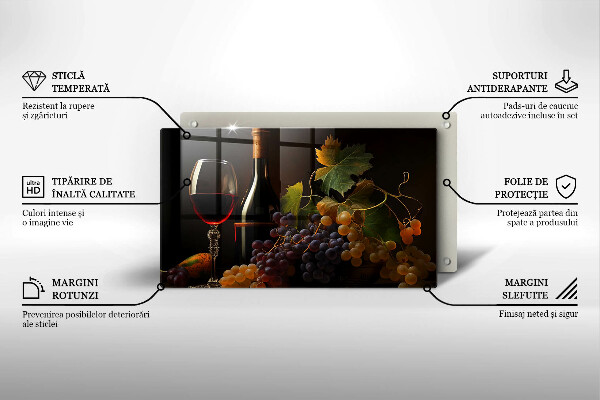 Kokkärlskydd original Ett glas vin och druvor