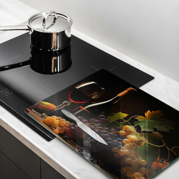 Kokkärlskydd original Ett glas vin och druvor