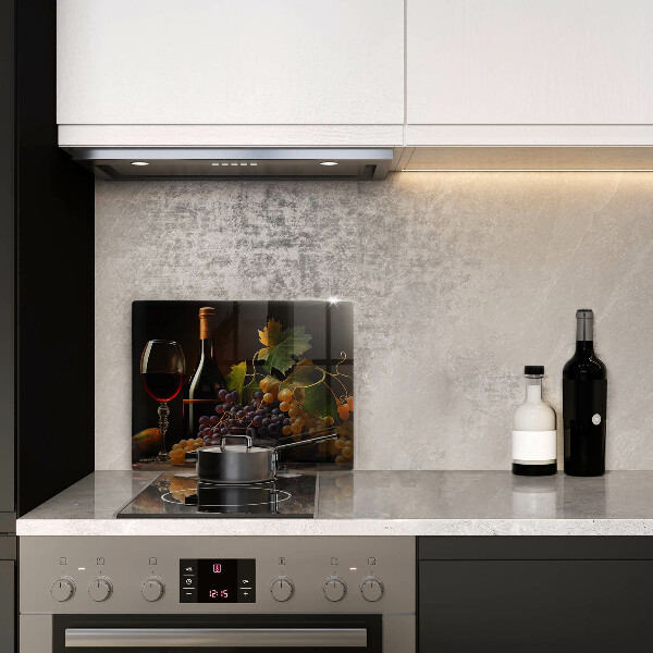 Kokkärlskydd original Ett glas vin och druvor