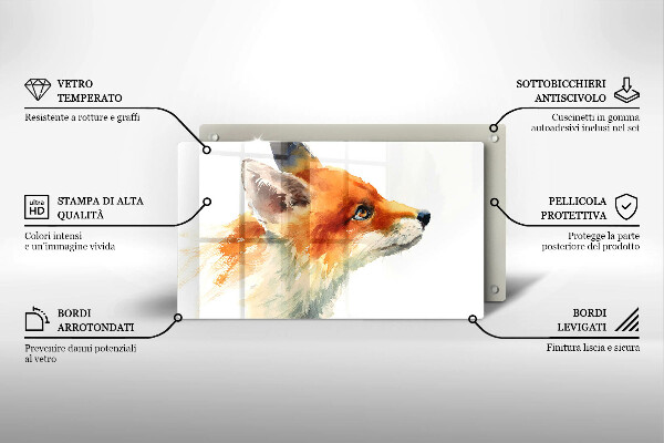 Spisskyddsplatta original Målad räv