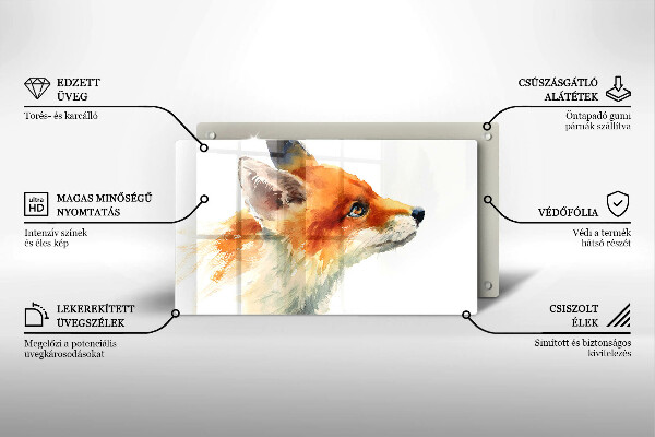 Spisskyddsplatta original Målad räv