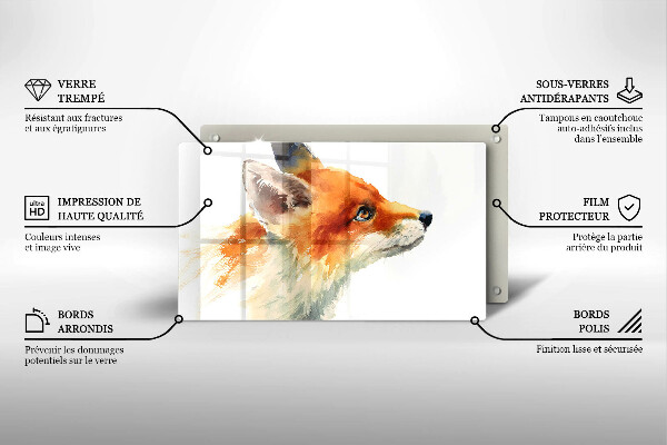 Spisskyddsplatta original Målad räv