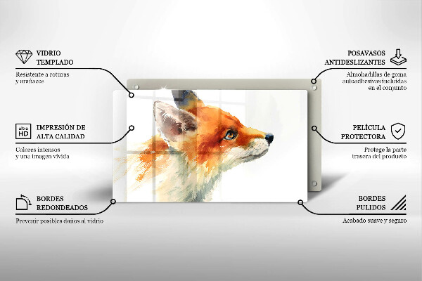 Spisskyddsplatta original Målad räv