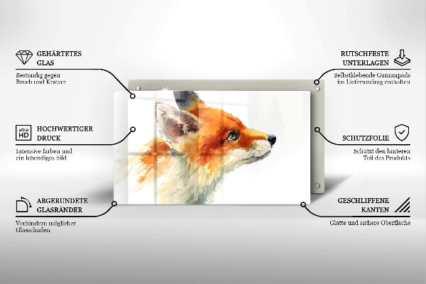 Spisskyddsplatta original Målad räv