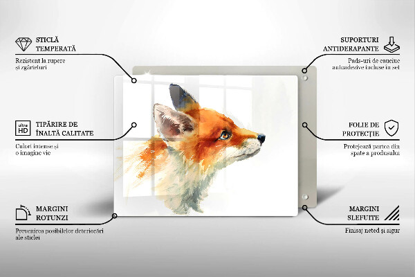 Spisskyddsplatta original Målad räv