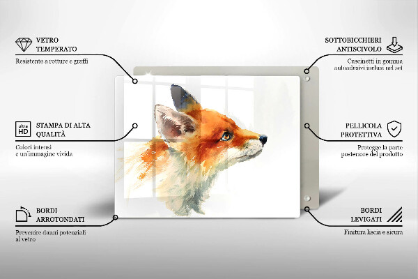 Spisskyddsplatta original Målad räv