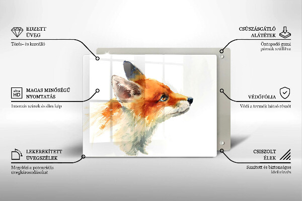 Spisskyddsplatta original Målad räv