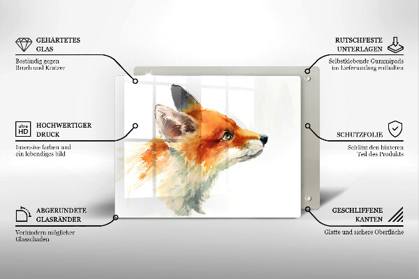 Spisskyddsplatta original Målad räv