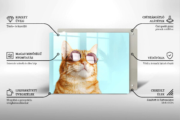 Spisskyddsplatta original Ingefära katt med glasögon