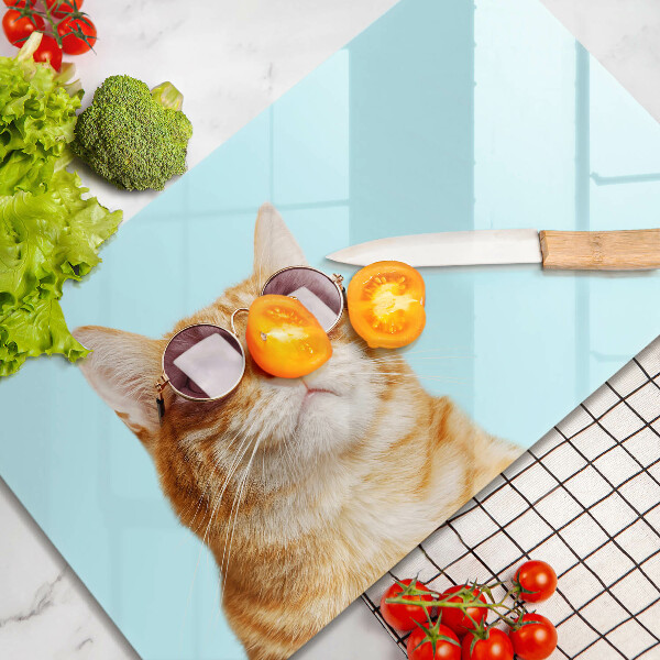 Spisskyddsplatta original Ingefära katt med glasögon
