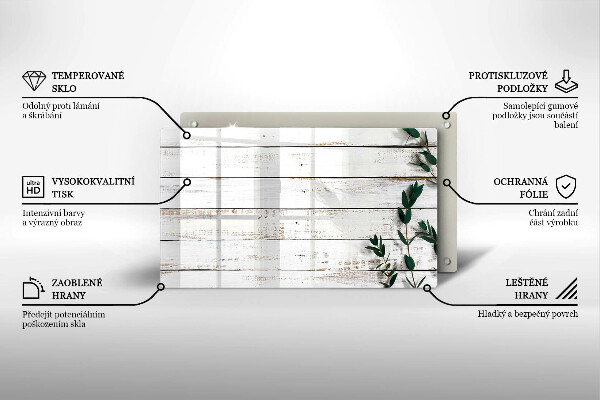 Spisskyddsplatta original Gamla brädor och löv