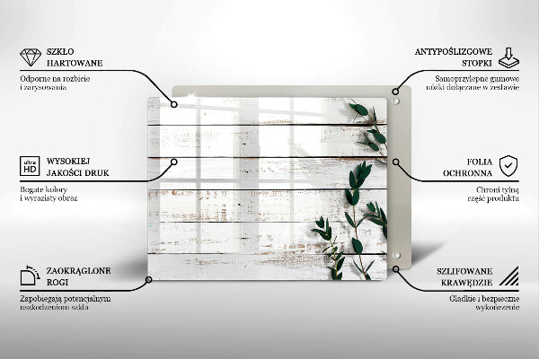 Spisskyddsplatta original Gamla brädor och löv