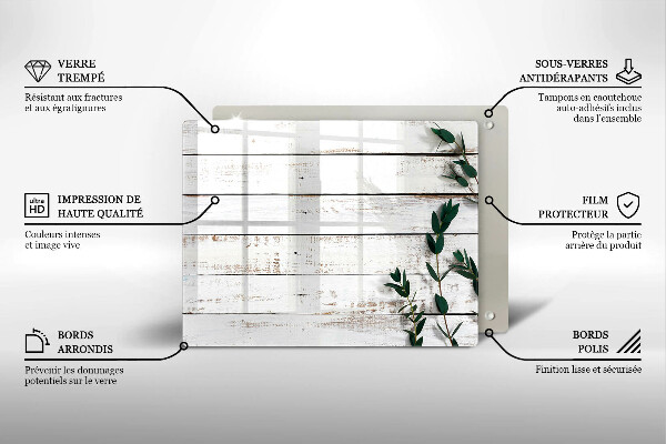 Spisskyddsplatta original Gamla brädor och löv