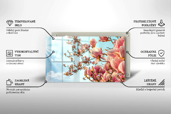 Glashällskydd original Rosa blommor träd