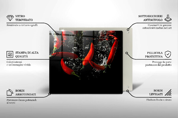 Glashällskydd unik Chilipeppar i vatten