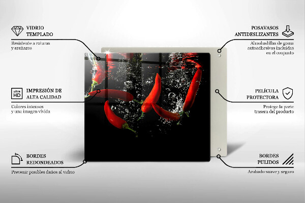 Glashällskydd unik Chilipeppar i vatten