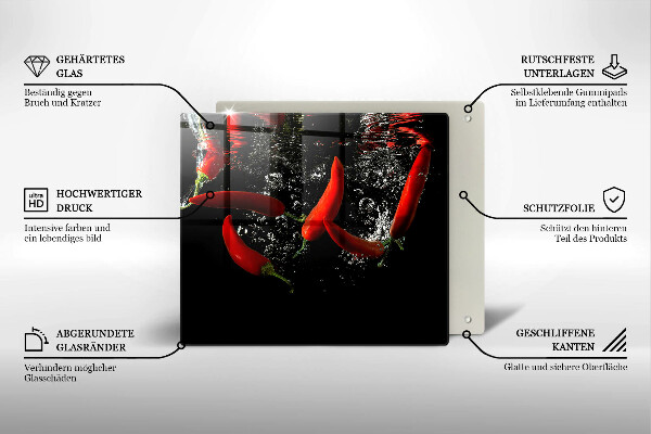 Glashällskydd unik Chilipeppar i vatten