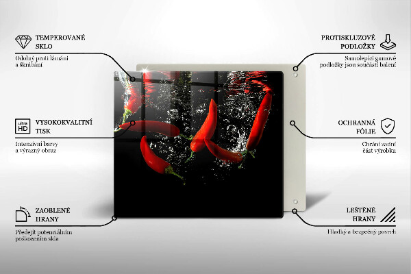 Glashällskydd unik Chilipeppar i vatten