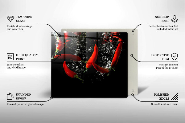 Glashällskydd unik Chilipeppar i vatten