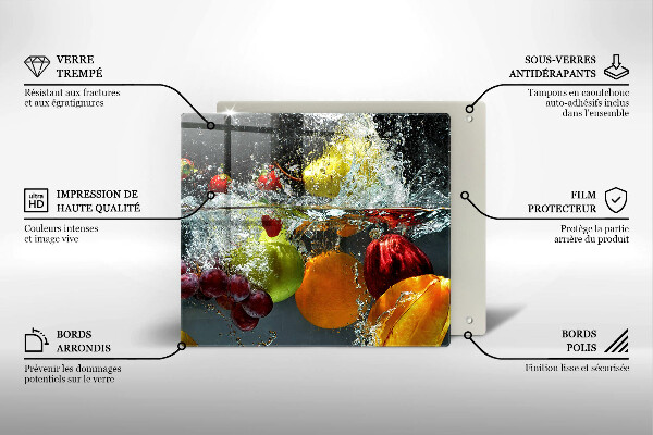 Glashällskydd unik Saftig frukt i vatten