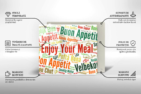 Glashällskydd unik Undertexter Bon appetit språk