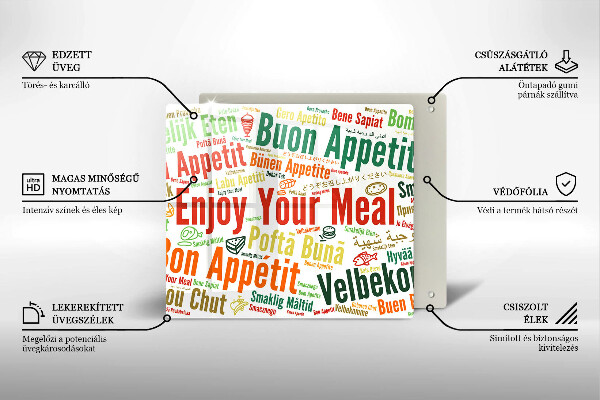 Glashällskydd unik Undertexter Bon appetit språk