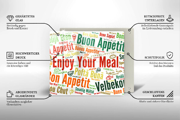 Glashällskydd unik Undertexter Bon appetit språk