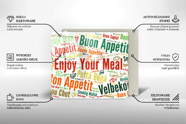 Glashällskydd unik Undertexter Bon appetit språk