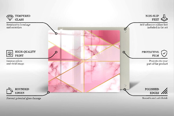 Spisskyddsplatta unik Geometrisk marmor