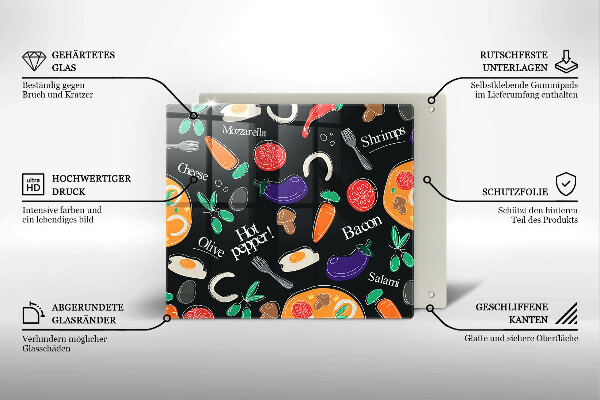 Spisskyddsplatta unik Mat illustration