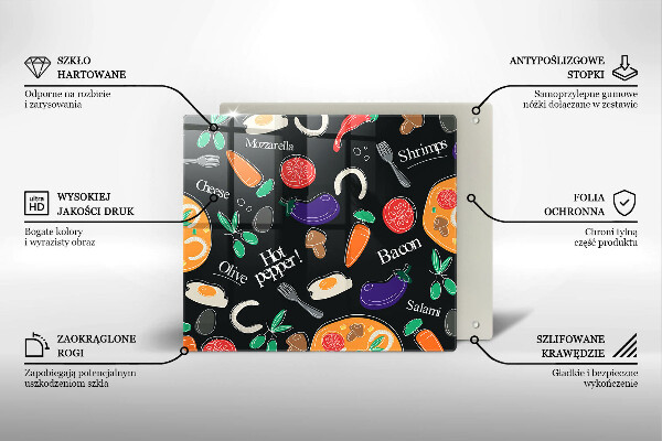 Spisskyddsplatta unik Mat illustration