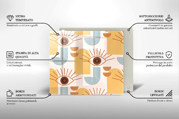 Spisskyddsplatta unik Boho ögonmönster