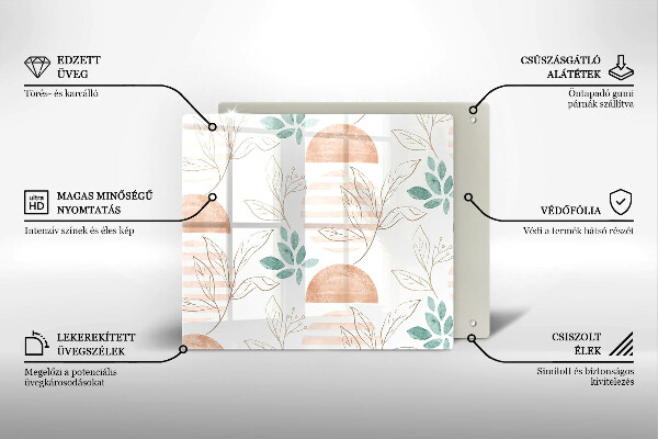 Spisskyddsplatta unik Boho löv mönster