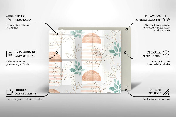 Spisskyddsplatta unik Boho löv mönster