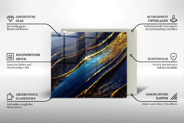 Skydd för induktionsspis unik Marinblå abstraktion