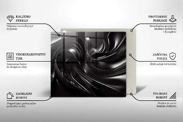 Skydd för induktionsspis unik Abstrakt svart massa