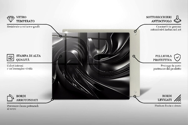 Skydd för induktionsspis unik Abstrakt svart massa