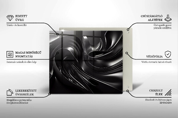Skydd för induktionsspis unik Abstrakt svart massa