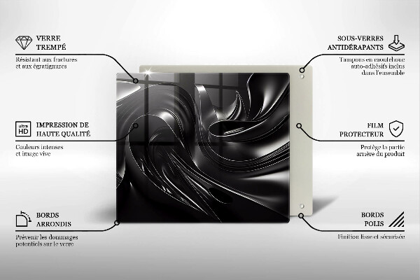 Skydd för induktionsspis unik Abstrakt svart massa