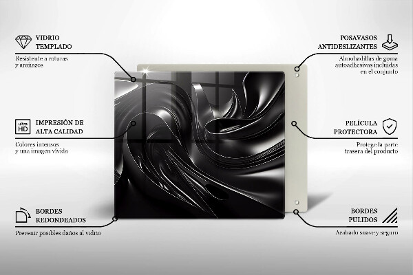 Skydd för induktionsspis unik Abstrakt svart massa