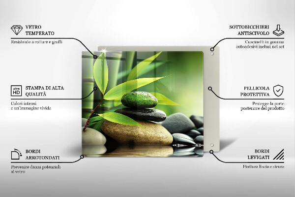 Skydd för induktionsspis unik Zen bambu stenar
