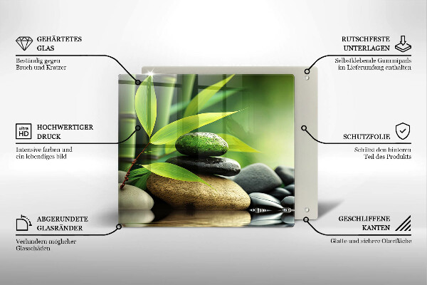 Skydd för induktionsspis unik Zen bambu stenar