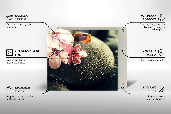 Skydd för induktionsspis unik Blommor zen stenar