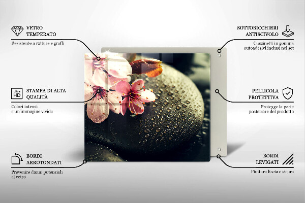 Skydd för induktionsspis unik Blommor zen stenar