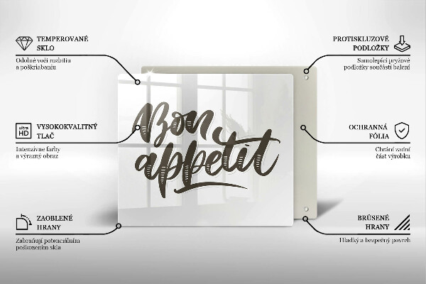 Skydd för induktionsspis unik Bon Appetit inskription