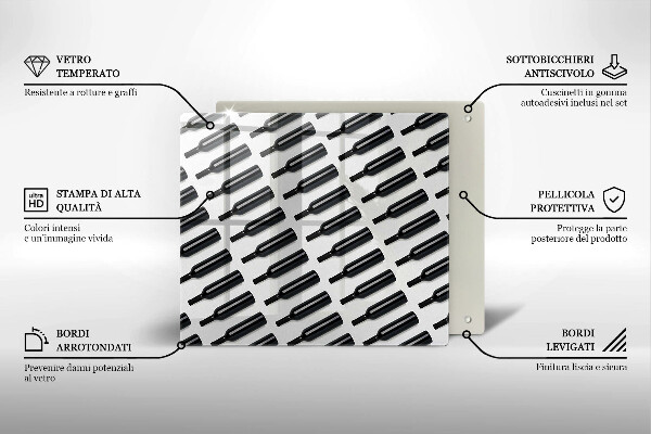 Skydd för induktionsspis unik Svarta vinflaskor