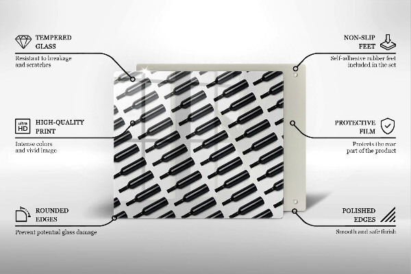 Skydd för induktionsspis unik Svarta vinflaskor